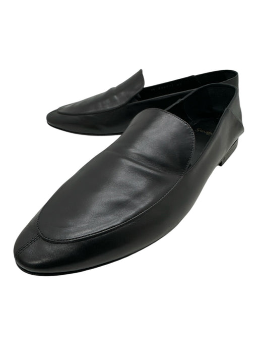 Yves Saint Laurent Shoe Size 40 Like New Black Leather Solid Loafer Men's Shoes Black / 40