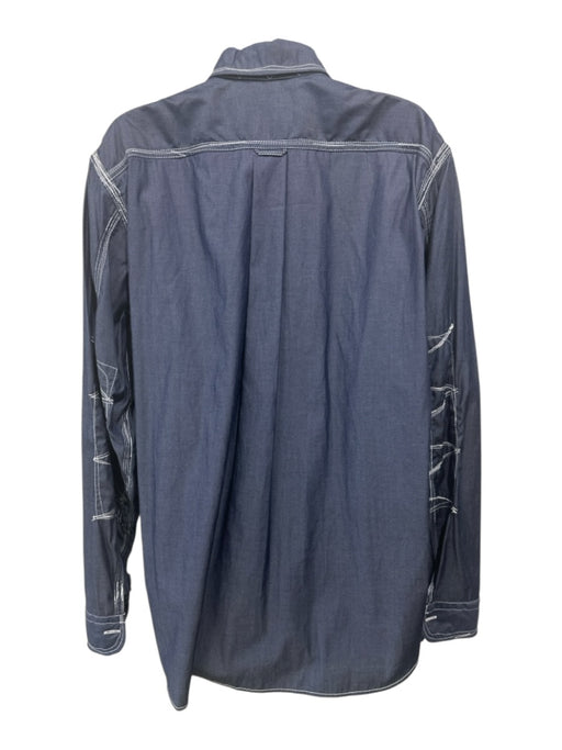 Junya Wantanabe Size M Blue & White Cotton Long Sleeve Stitch Design Top Blue & White / M
