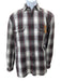 Loewe Size M Gray, Burgundy & White Viscose Blend Long Sleeve Plaid Top Gray, Burgundy & White / M