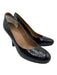 Hermes Shoe Size 37 Black Crocodile Leather Lining Mid Heel Round Toe Pumps Black / 37