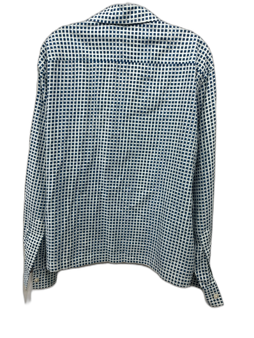 Bode Size L White & Blue Cotton All Over Print Button Down Long Sleeve Shirt White & Blue / L