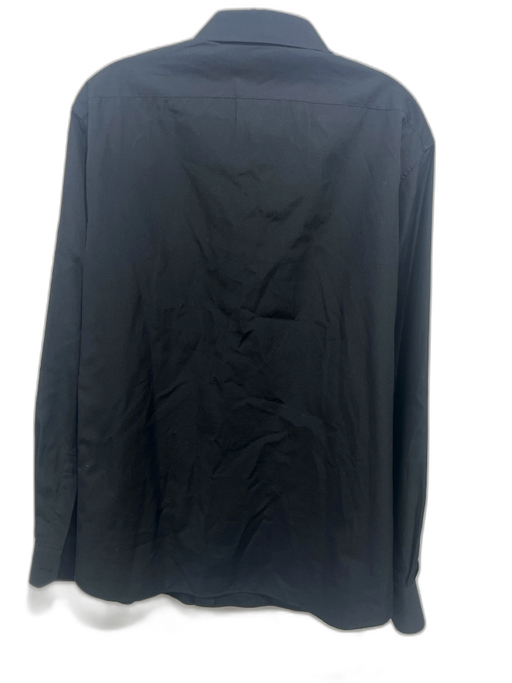 Celine Size 42 Black Cotton Solid Button Down Men's Long Sleeve Shirt Black / 42
