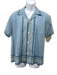 Bode Size S Blue & SIlver Cotton Striped Button Down Men's Short Sleeve Shirt Blue & SIlver / S