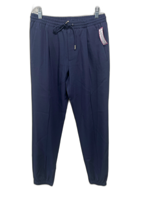 Dior AS IS Size 46 Navy Blue Wool Solid Drawstring Men's Pants Navy Blue / 46