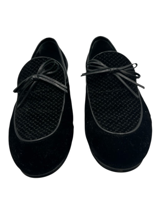 Bottega Veneta Shoe Size Est 9 Black Velour Woven Accent Tuxedo Loafer Shoes Black / Est 9