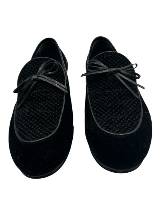 Bottega Veneta Shoe Size Est 9 Black Velour Woven Accent Tuxedo Loafer Shoes Black / Est 9