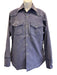 Mason Martin Size 42 Blue Cotton Solid Button Up Seam Detail Long Sleeve Shirt Blue / 42