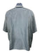 Bottega Veneta Size 50 Blue Silk Solid Button Up Men's Short Sleeve Blue / 50