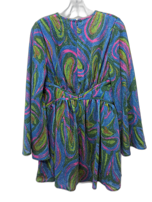 Alice McCall Size 4 Blue, Green & Pink Viscose Blend Metallic Thread Dress Blue, Green & Pink / 4