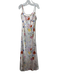 Reformation Size M Cream White & Multi Silk Floral Spaghetti Strap Slip Dress Cream White & Multi / M