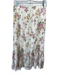 Reformation Size 4/2 Cream, Green & Pink Viscose Floral Lace Detail Skirt Set Cream, Green & Pink / 4/2