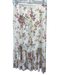 Reformation Size 4/2 Cream, Green & Pink Viscose Floral Lace Detail Skirt Set Cream, Green & Pink / 4/2