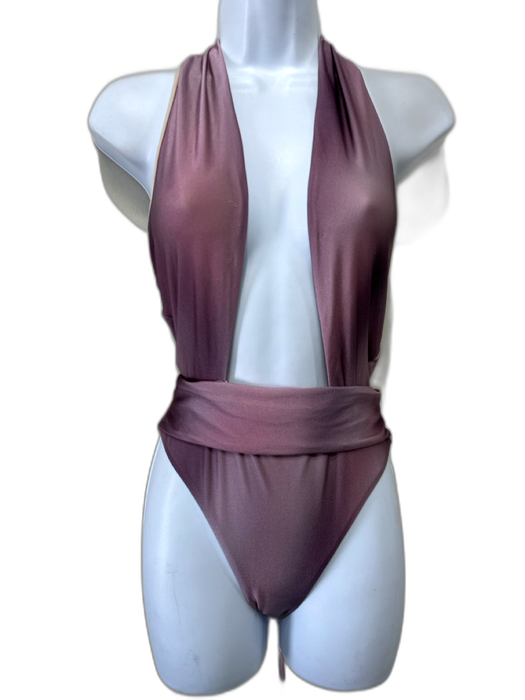 PQ Swimwear Size M Dusty Purple Polyamide Blend Gradient Tie Waist Swimsuit Dusty Purple / M
