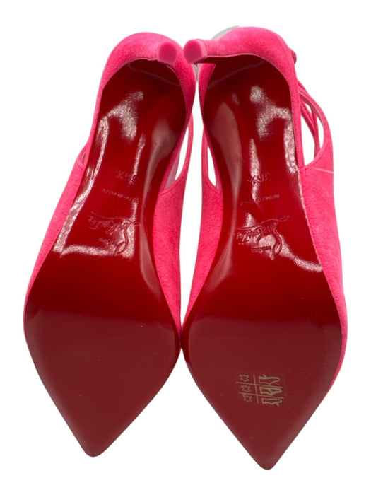 Christian Louboutin Shoe Size 36.5 Neon Pink Suede Lace Up Ankle Booties Neon Pink / 36.5