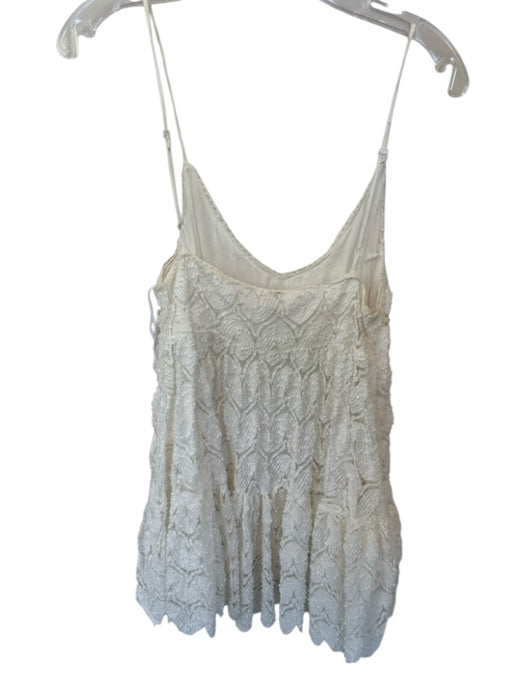 Mustard Seed Size S White Polyester Lace Overlay Spaghetti Strap Mini Dress White / S