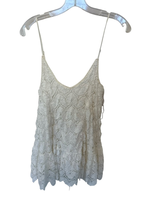 Mustard Seed Size S White Polyester Lace Overlay Spaghetti Strap Mini Dress White / S