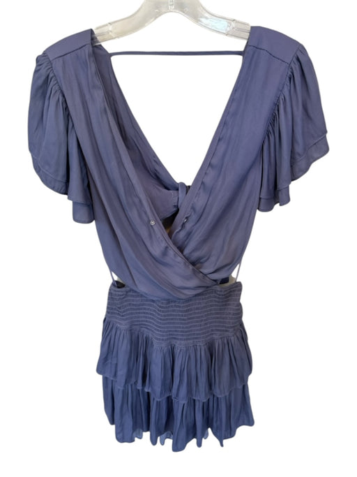 Mustard Seed Size M Purple Polyester Pleated Sinched Detail Open Back Dress  — Labels Resale Boutique