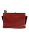 Mario Valentino Red & Gold Pebble Leather Suede Logo Detachable Chain Bag Red & Gold / Small