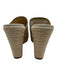 Coach Shoe Size 8.5 Cream & Gold Leather Raffia Base Platform Espadrille Sandals Cream & Gold / 8.5