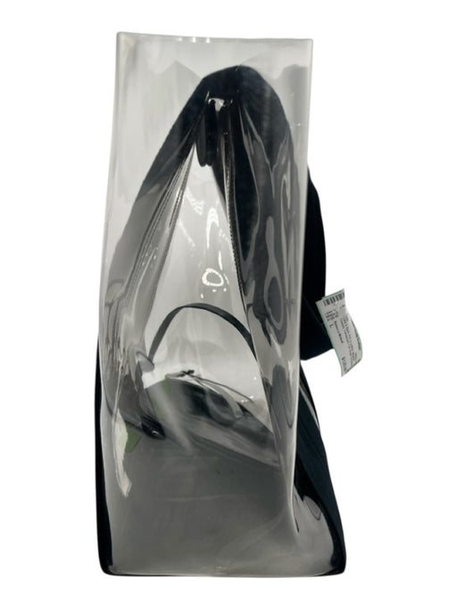 Rebecca Minkoff Clear & Black PVC & Leather Magnetic Closure Translucent Bag Clear & Black / L