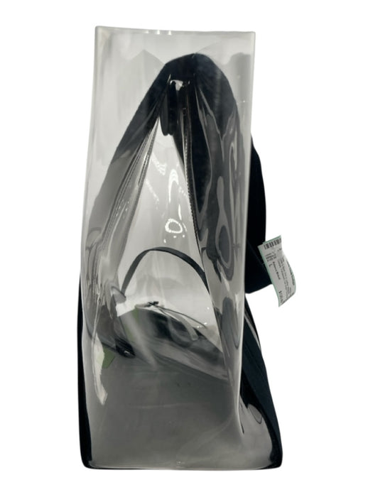 Rebecca Minkoff Clear & Black PVC & Leather Magnetic Closure Translucent Bag Clear & Black / L