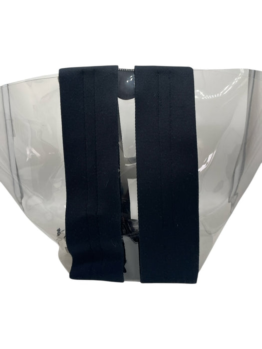 Rebecca Minkoff Clear & Black PVC & Leather Magnetic Closure Translucent Bag Clear & Black / L