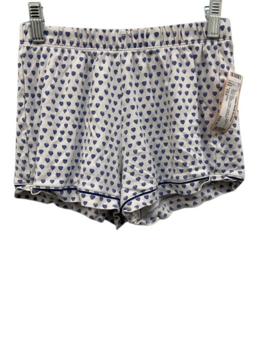 Roller Rabbit Size XXS Blue & White Cotton Hearts Button Down Short Set Blue & White / XXS