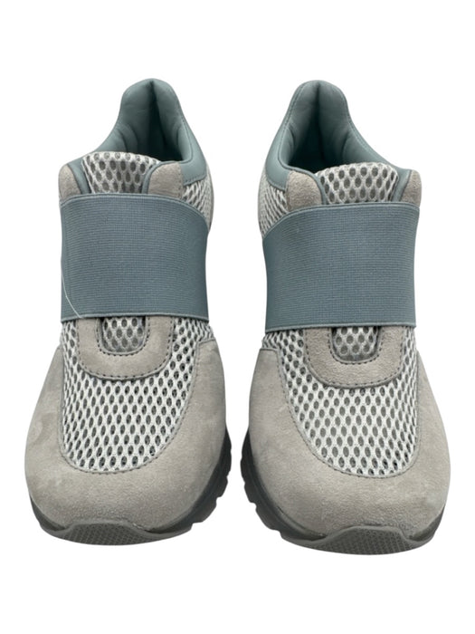 Sneex Shoe Size 6 Blue & Gray Suede & Leather Mesh Stretch Strap Slip On Pumps Blue & Gray / 6