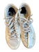 P448 Shoe Size 40 White & Cream High Top lace up Shimmer Sneakers White & Cream / 40