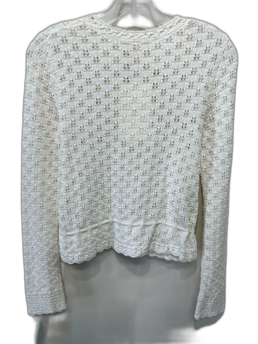 La maille sezane Size XXS White Cotton Open Knit Button Front Sweater White / XXS