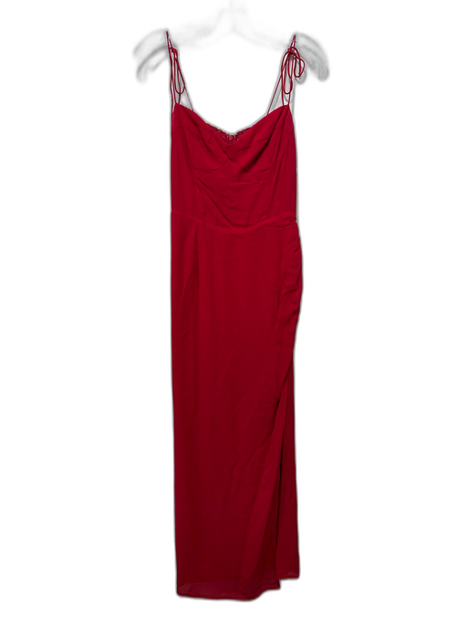 Reformation Size 4 Red Viscose Spaghetti Strap Tie Shoulder Shirred Back Dress Red / 4