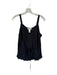 Doncaster Size Small Black Silk Ruffle Hook & Button Tank Top Drawstring Top Black / Small