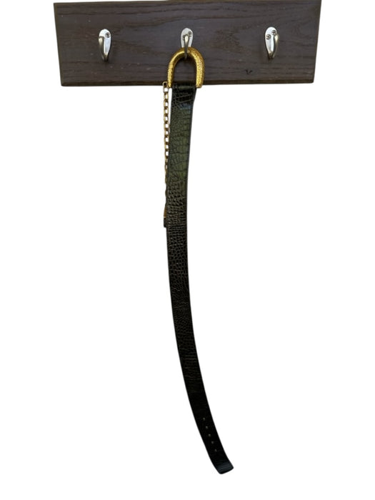 Carlisle Brown & Gold Gold Hardware Chain Detail Snake Skin Belts Brown & Gold / Small