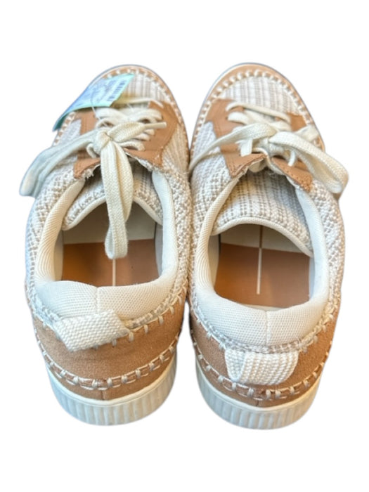 Dolce Vita Shoe Size 8 Cream & Brown Canvas & Leather Knit Athletic Sneakers Cream & Brown / 8