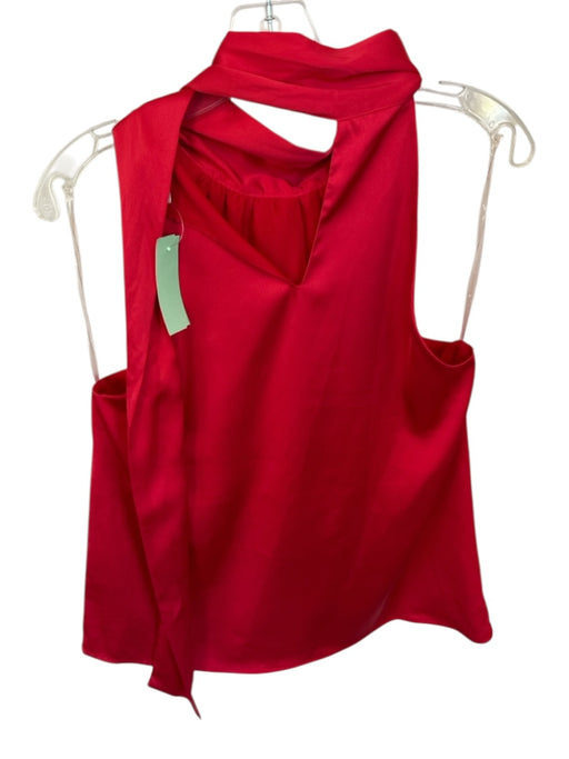 Entro Size M Red Polyester High Neck Tie Sleeveless Top Red / M