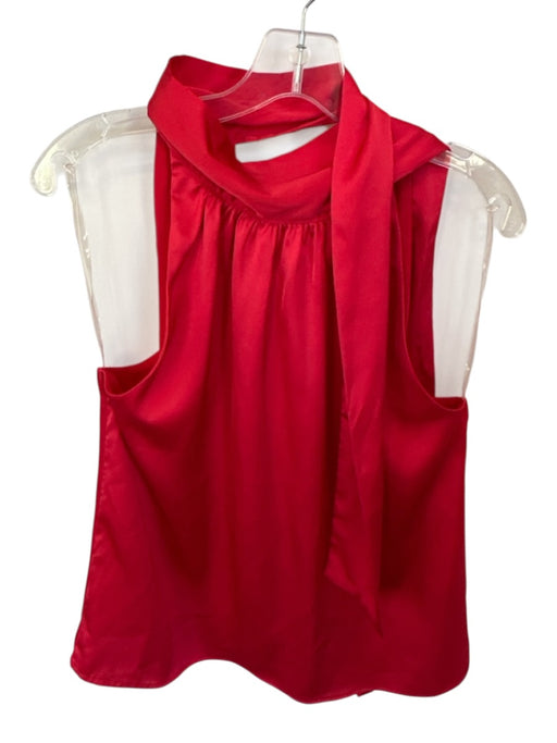 Entro Size M Red Polyester High Neck Tie Sleeveless Top Red / M
