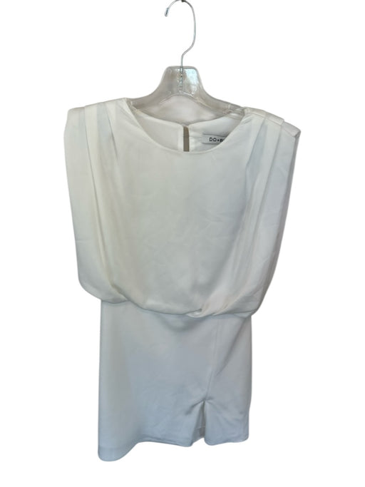 DO+BE Size S White Polyester Sleeveless Shoulder Pads Dress White / S