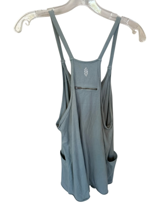 Free People Movement Size M Blue Gray Cotton Blend razor back Pockets Dress Blue Gray / M