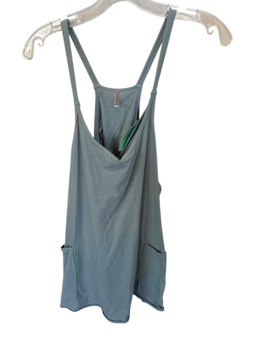 Free People Movement Size M Blue Gray Cotton Blend razor back Pockets Dress Blue Gray / M