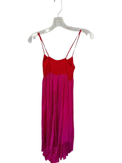 Olivaceous Size M Pink & Red Polyester Spaghetti Strap Color Block Maxi Dress Pink & Red / M