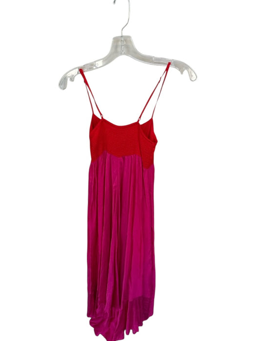 Olivaceous Size M Pink & Red Polyester Spaghetti Strap Color Block Maxi Dress Pink & Red / M