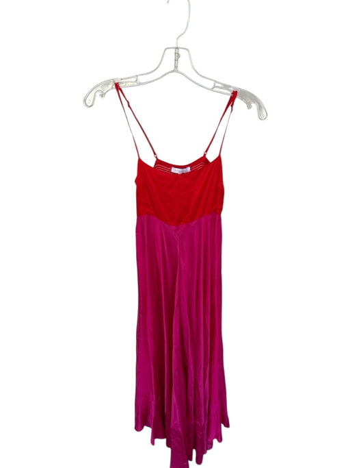 Olivaceous Size M Pink & Red Polyester Spaghetti Strap Color Block Maxi Dress Pink & Red / M