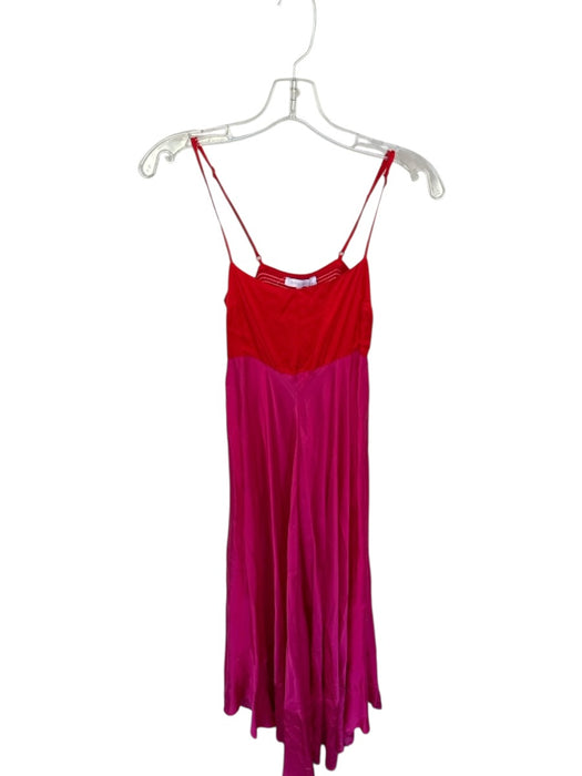 Olivaceous Size M Pink & Red Polyester Spaghetti Strap Color Block Maxi Dress Pink & Red / M