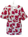 Entro Size L White & Magenta Polyester Short Balloon Sleeve Jaquard Dress White & Magenta / L