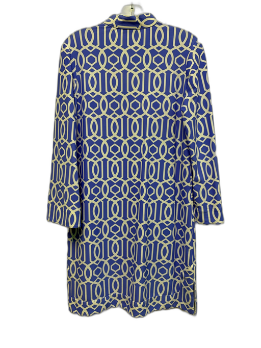 Jude Connally Size S Periwinkle Blue & White Nylon Blend Long Sleeve Dress Periwinkle Blue & White / S