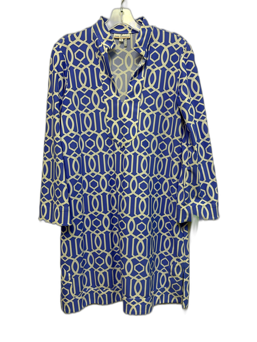 Jude Connally Size S Periwinkle Blue & White Nylon Blend Long Sleeve Dress Periwinkle Blue & White / S