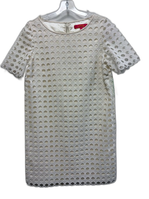 Catherine Catherine Maladrino Size 2 White Polyester Circle Lace Mini Dress White / 2