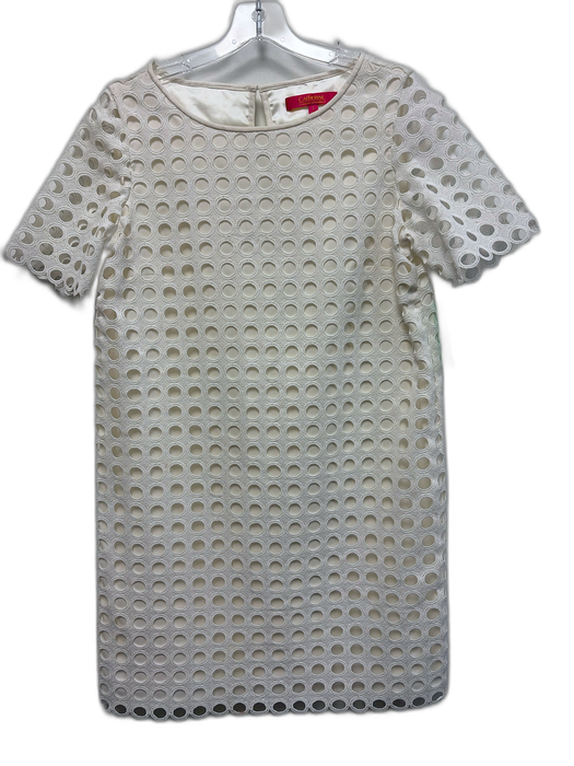 Catherine Catherine Maladrino Size 2 White Polyester Circle Lace Mini Dress White / 2