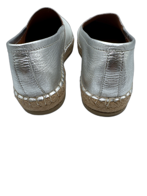Ancient Shoe Size 37 White & Silver Leather Upper Metallic Detail Espadrille White & Silver / 37