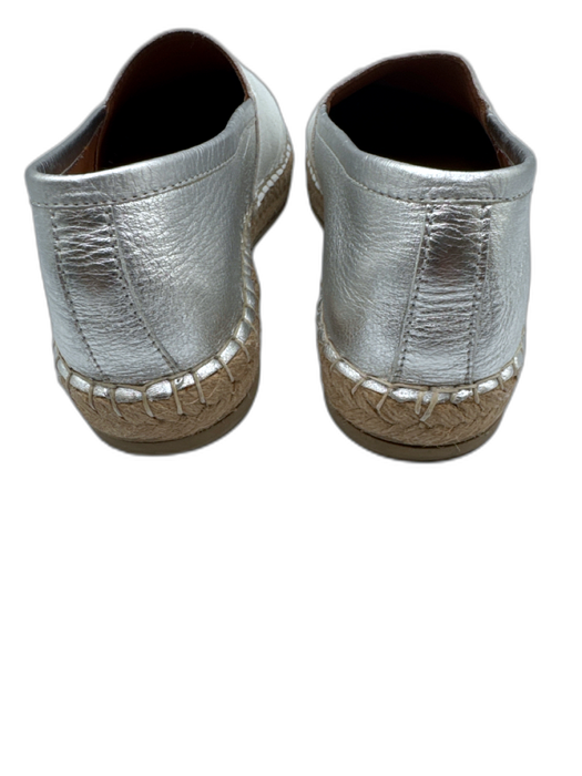 Ancient Shoe Size 37 White & Silver Leather Upper Metallic Detail Espadrille White & Silver / 37
